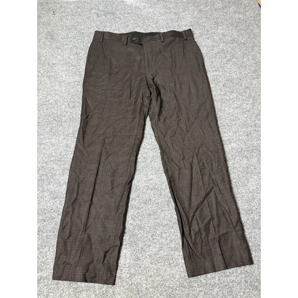 Lauren Ralph Lauren Dress Pants Mens 36x30 Brown Classic Fit Wool Plaid Lined